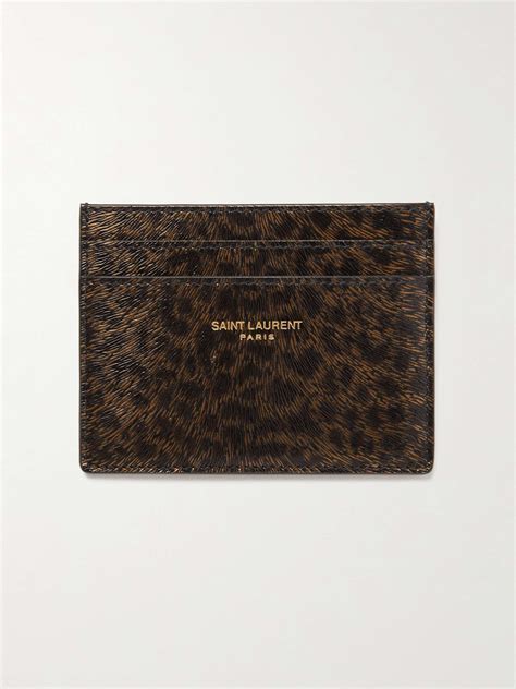 saint laurent leopard card holder